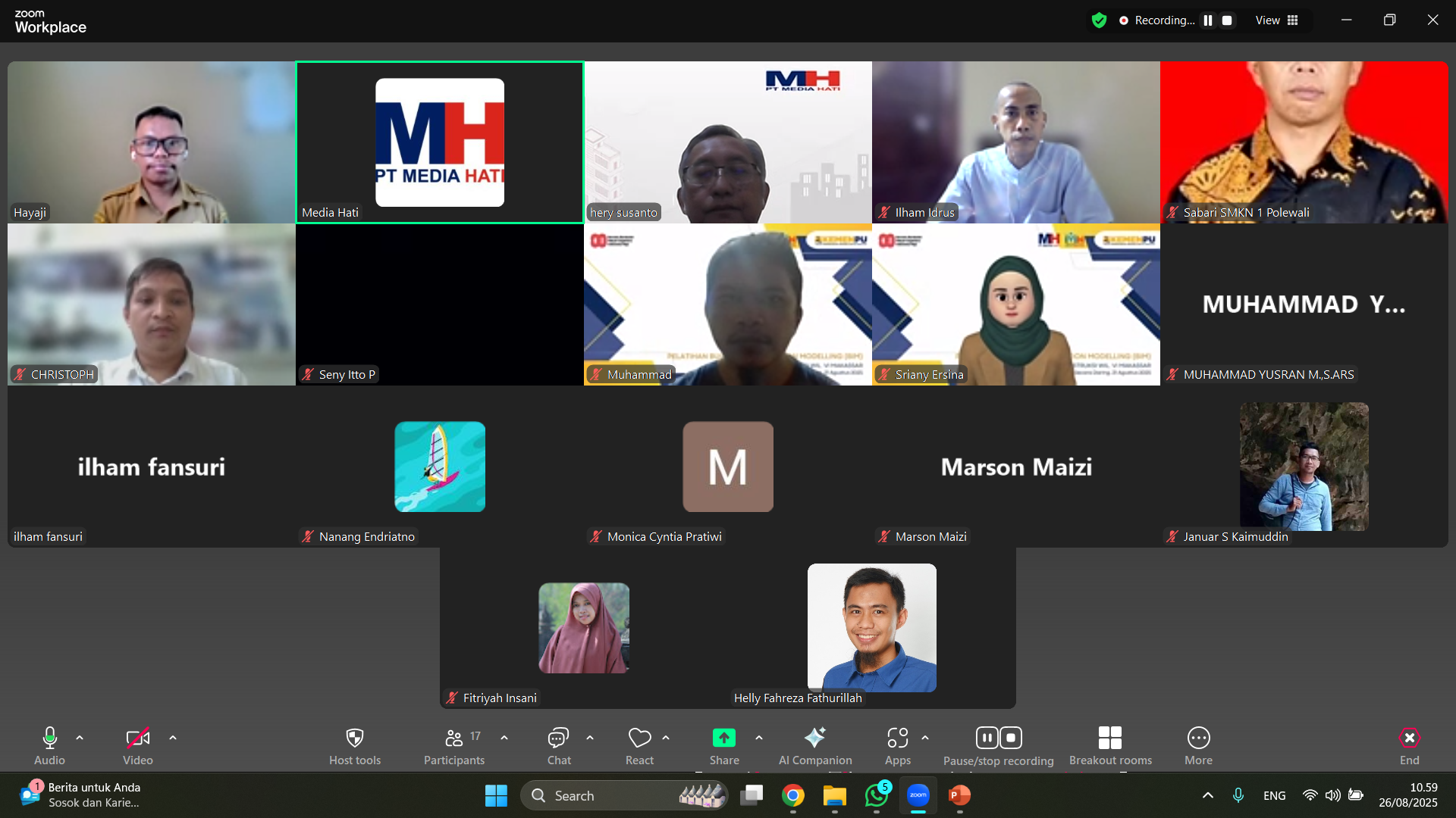 Pelatihan Online Manager BIM Muda BJKW 6 Makassar